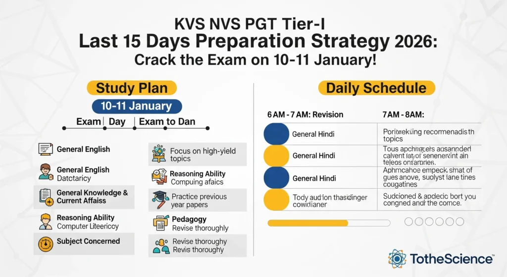 KVS NVS PGT Tier-I Last 15 Days Preparation Strategy 2026: Crack the Exam on 10-11 January! 2 KVS NVS PGT Tier-I Last 15 Days Preparation Strategy, Schedule & Study Plan