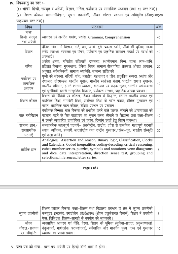 UP Super TET 2026 Official Syllabus PDF Download: Eligibility, Exam Pattern & Selection Process 3 UP Super TET 2026 (Class 6-8) Official Syllabus