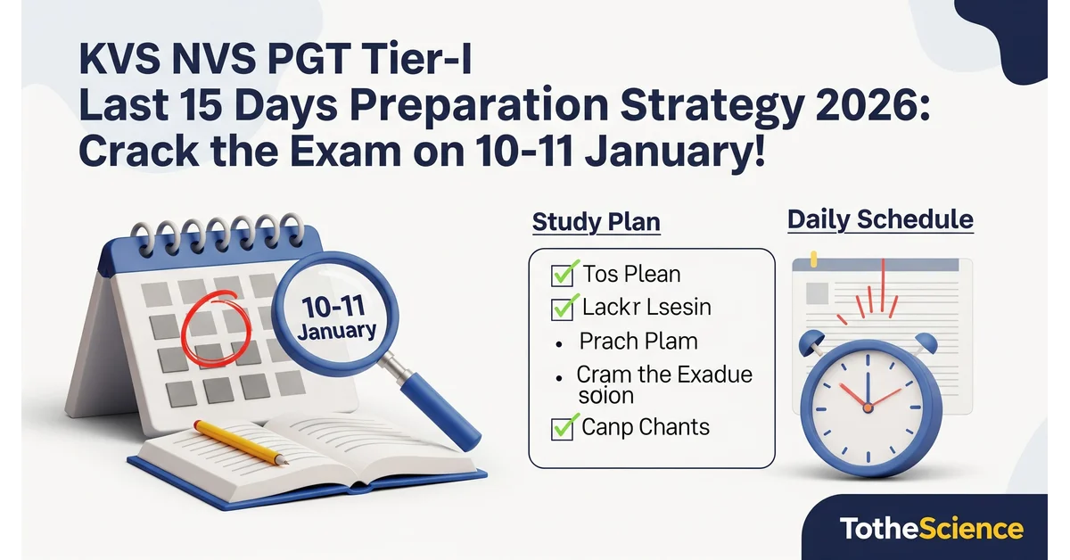 KVS NVS PGT Tier-I Last 15 Days Preparation Strategy 2026: Crack the Exam on 10-11 January! 1 KVS NVS PGT Tier-I Last 15 Days Preparation Strategy 2026: Crack the Exam on 10-11 January!