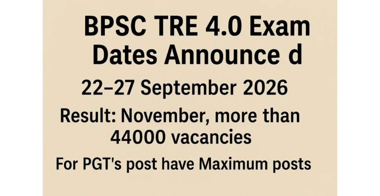 BPSC TRE 4.0 Exam Dates Announced: 46,595 Teacher Vacancies Up for Grabs in Bihar – Your Ultimate Guide to Apply and Ace It! 5 BPSC TRE 4.0 Exam Dates Announced